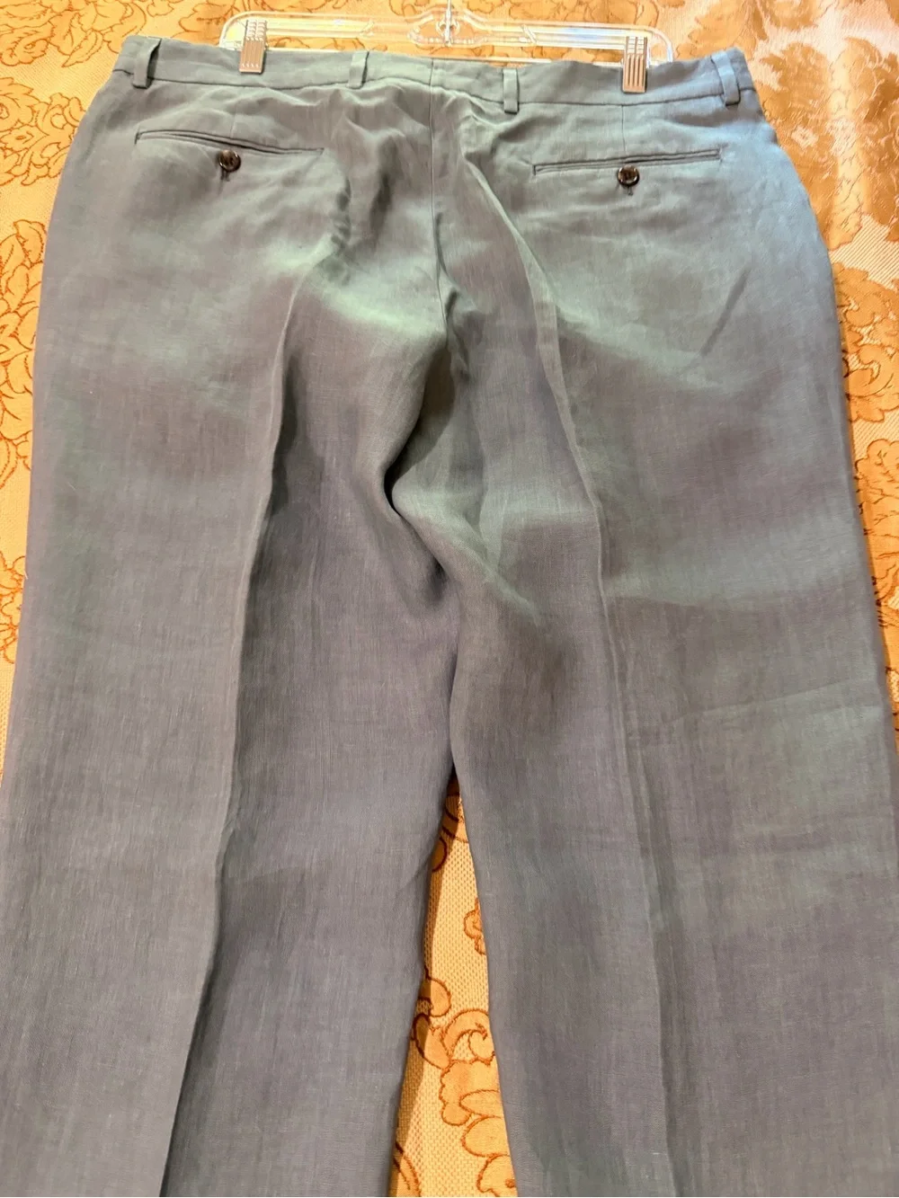 Todd Synder New York Men’s 100% Linen Slacks, Gray, Flat Front, NWT, Sz 36 x 34